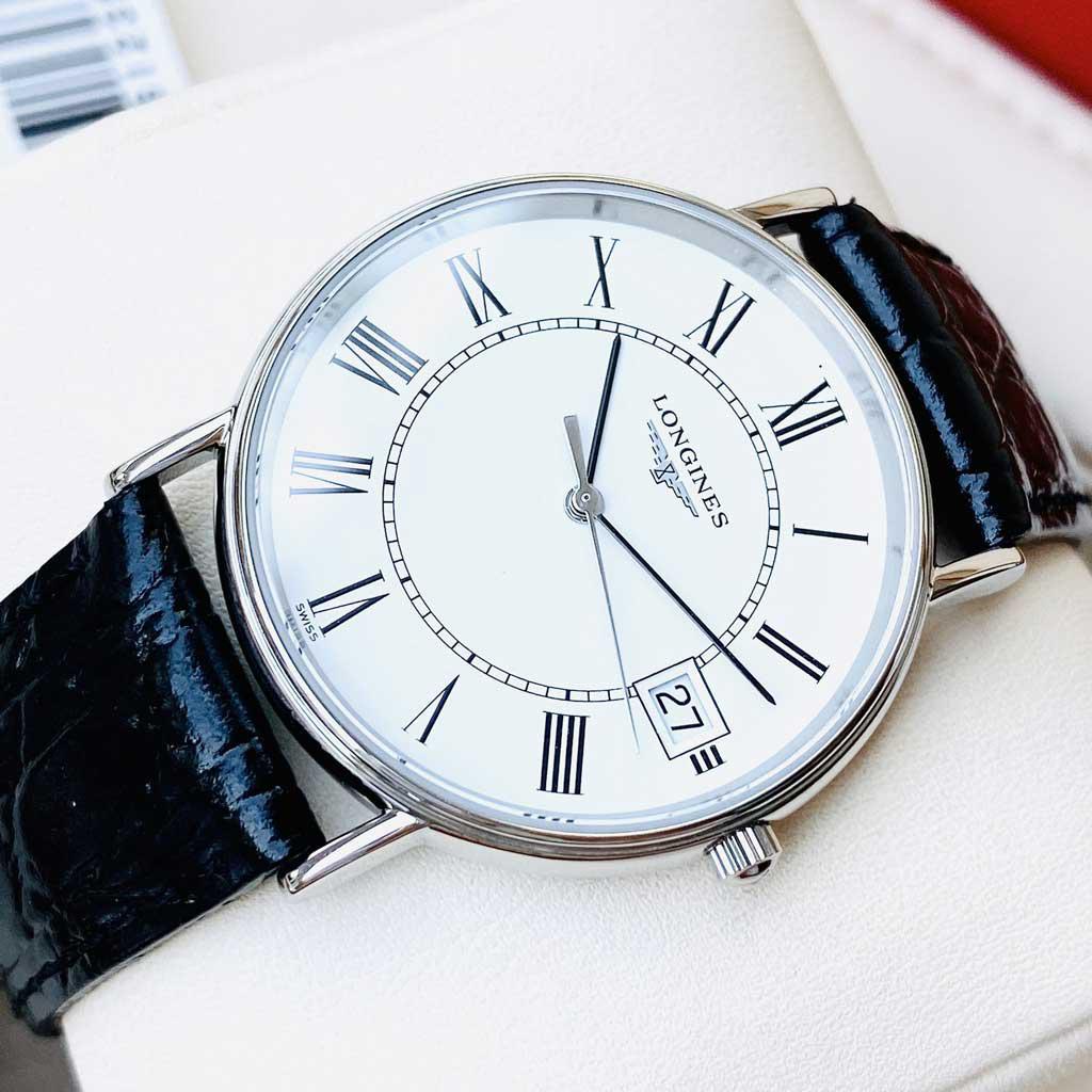 Đồng Hồ Longines Presence White Dial Black Leather Mens L4.819.4.11.2 (L48194112)