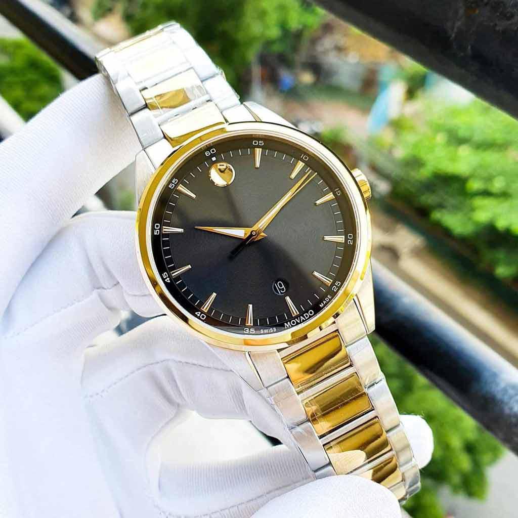 Đồng Hồ Movado Stratus Quartz Black Dial Two-tone 0607245 Chính Hãng 2