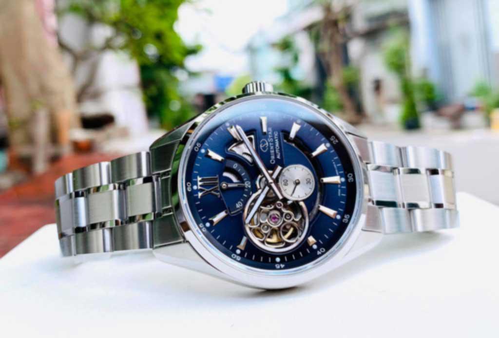 Đồng Hồ Nam Orient Star Semi Skeleton Blue Steel SDK05002D0