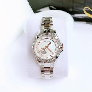 BULOVA 98L232 QUARTZ SWAROVSKI CASE SILVER 