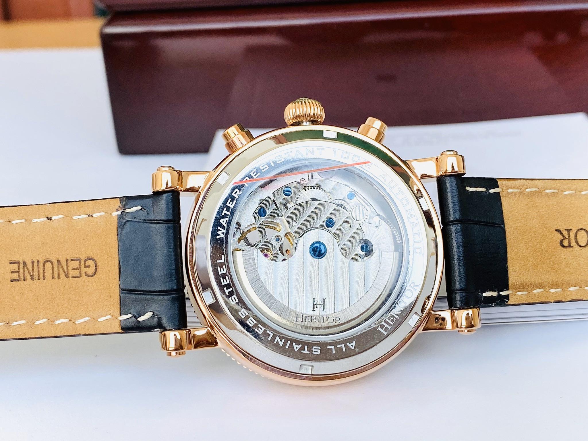 Đồng Hồ Nam Heritor Automatic Winston Semi-Skeleton HERHR5205 Chính Hãng