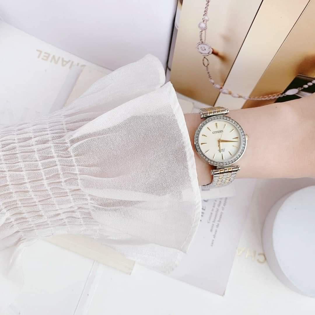 Đồng Hồ Nữ Citizen Quartz Crystal Mother of Pearl Dial Ladies ER0216-67D Chính Hãng