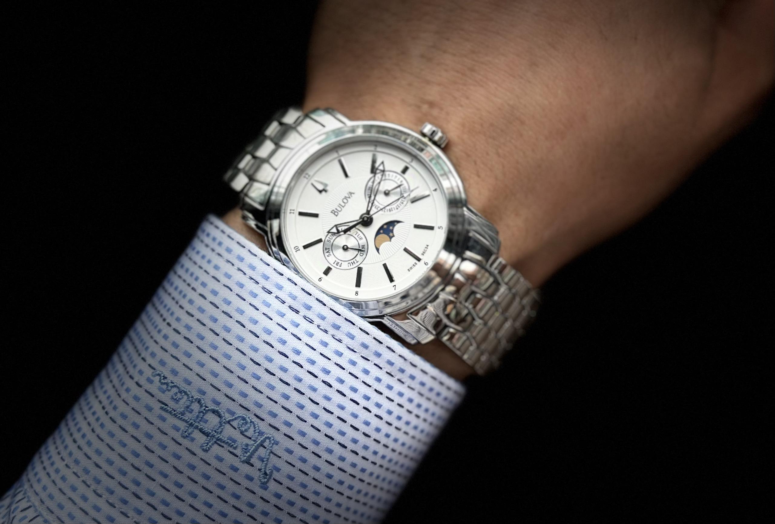 Đồng Hồ Nam Bulova 96C34 Moon Phase Chính Hãng