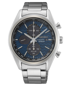 Đồng Hồ Nam SEIKO Chronograph Blue Dial Solar-Powered  SSC801P1 Chính Hãng