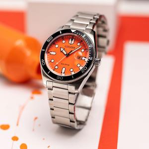 Đồng Hồ Nam CITIZEN Eco-Drive Orange Dial AW1760-81X Chính Hãng