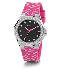 Đồng Hồ Nữ GUESS Pink Silver Tone Analog GW0598L1