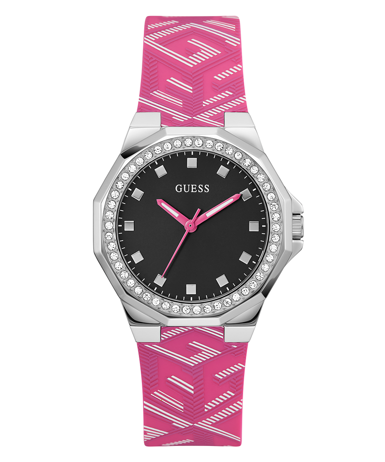 Đồng Hồ Nữ GUESS Pink Silver Tone Analog GW0598L1