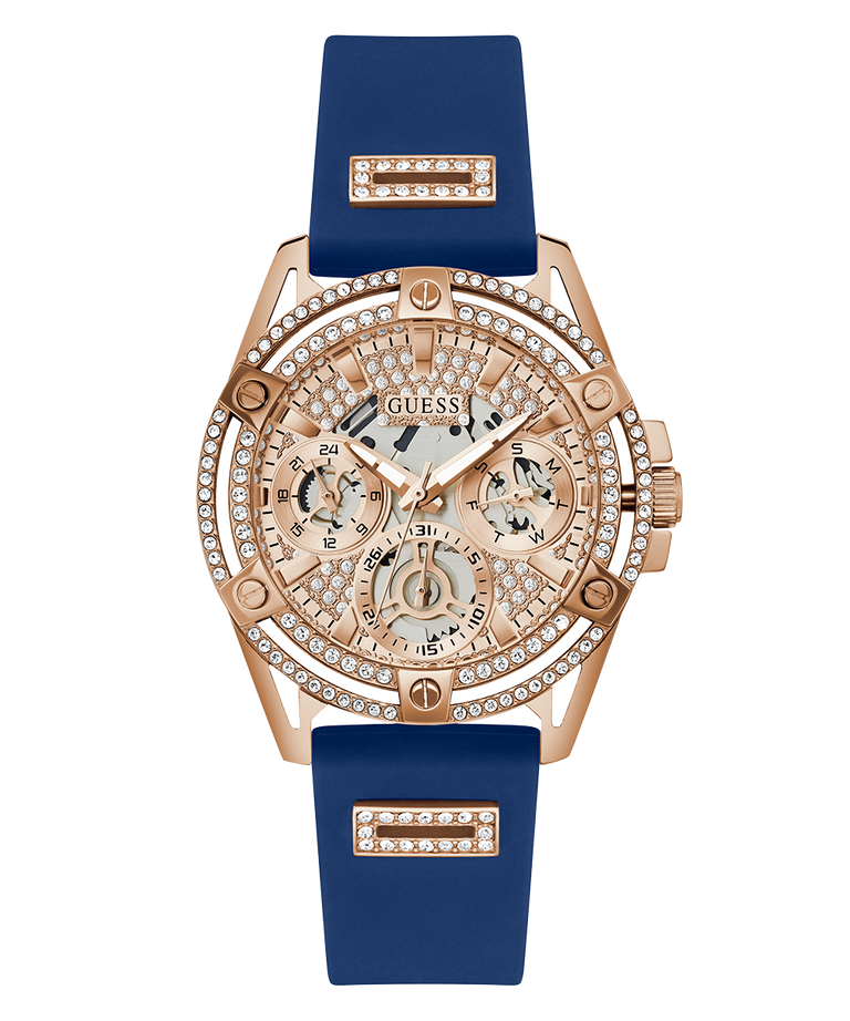 Đồng Hồ Nữ GUESS Blue Rose Gold Tone Multi-function GW0536L5