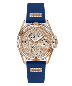 Đồng Hồ Nữ GUESS Blue Rose Gold Tone Multi-function GW0536L5