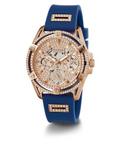 Đồng Hồ Nữ GUESS Blue Rose Gold Tone Multi-function GW0536L5