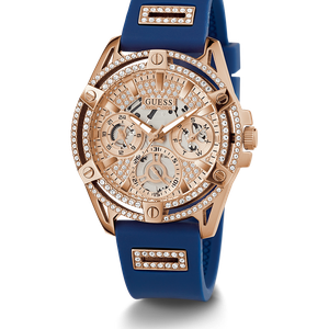 Đồng Hồ Nữ GUESS Blue Rose Gold Tone Multi-function GW0536L5