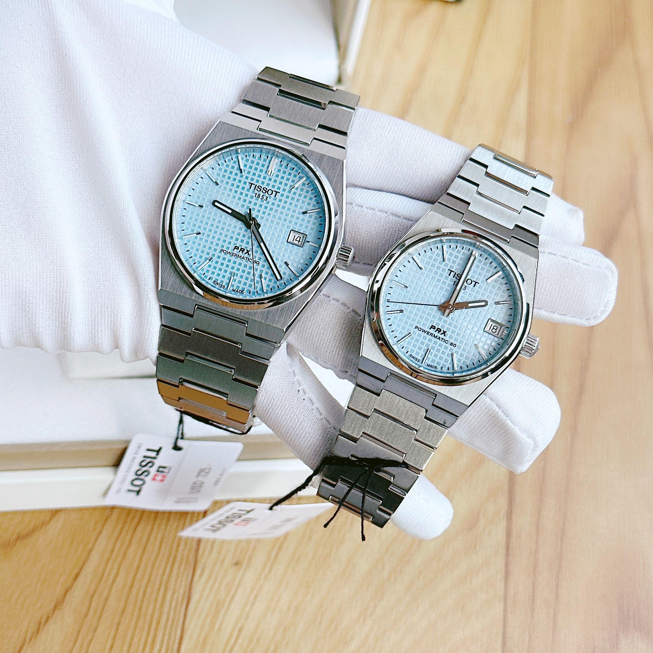 Đồng Hồ Đôi Tissot PRX Powermatic 80 ICE BLUE T137.207.11.351.00 & T137.407.11.351.00