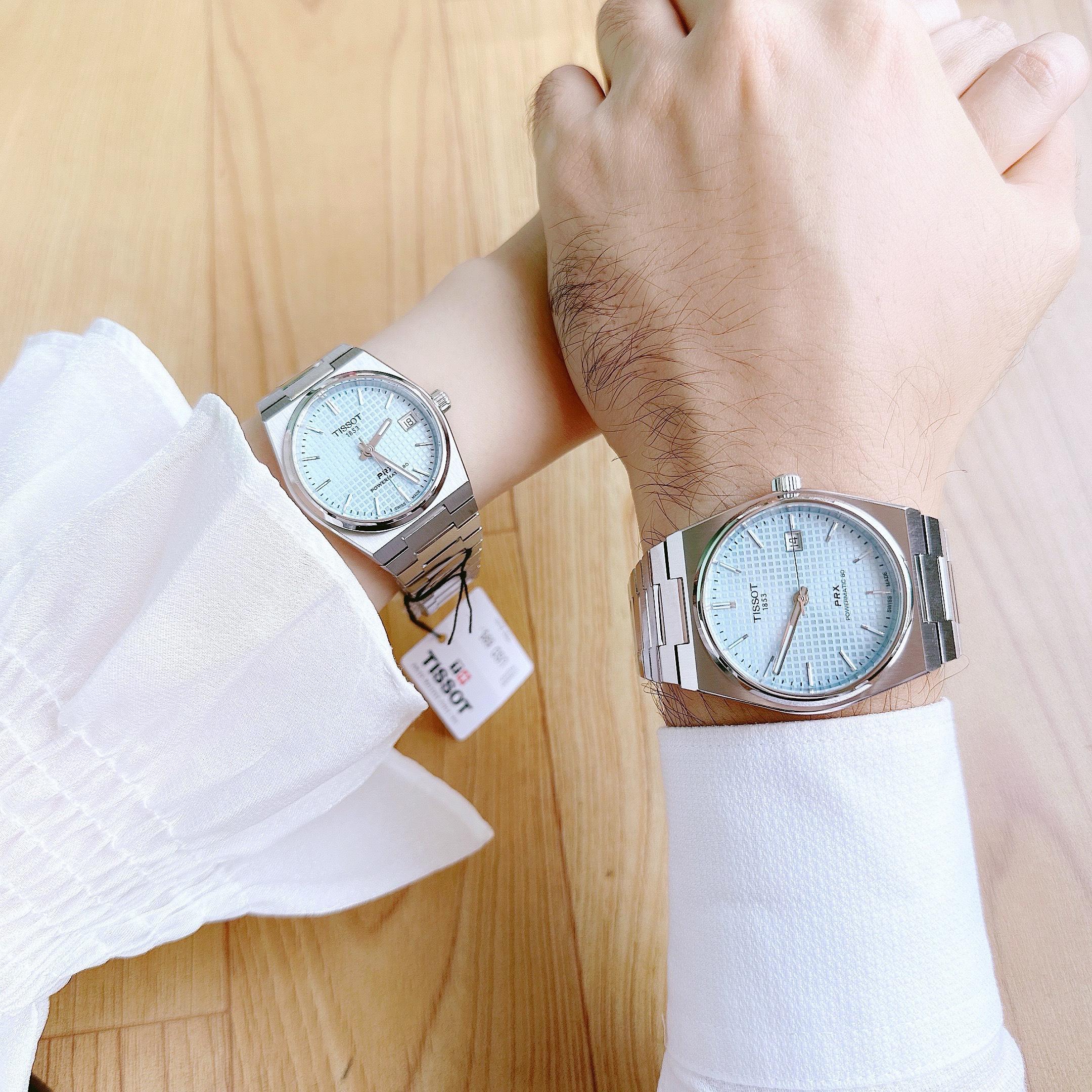 Đồng Hồ Đôi Tissot PRX Powermatic 80 ICE BLUE T137.207.11.351.00 & T137.407.11.351.00