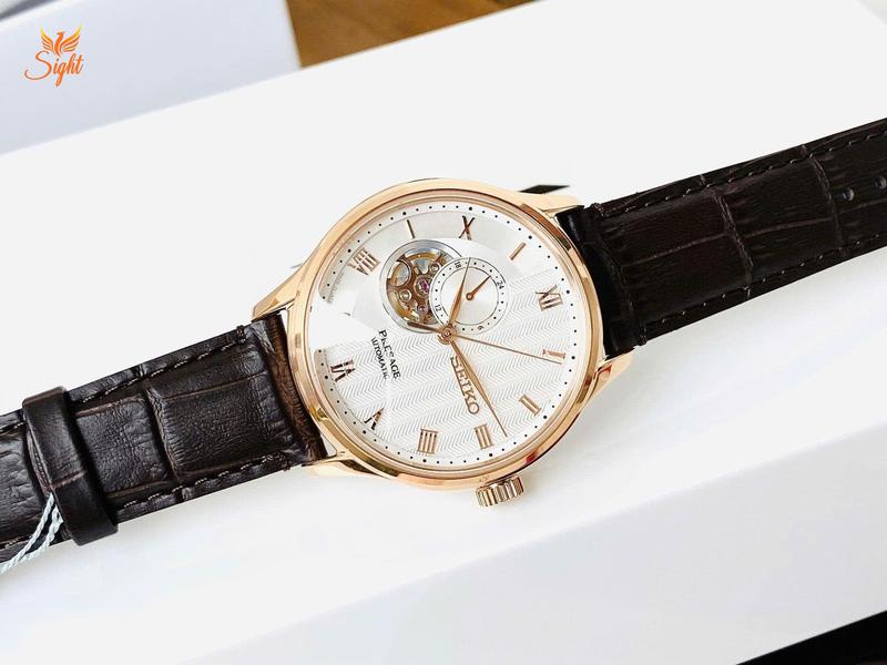 Đồng Hồ Nam Seiko Presage Open Heart Leather SARY154